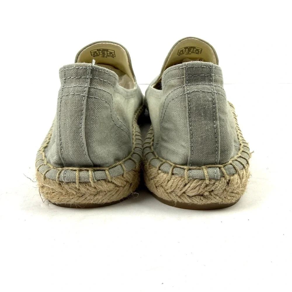 Soludos Espadrille Shoes 9.5  Flamingo Pink Gray Canvas Slip On Womens Brand New